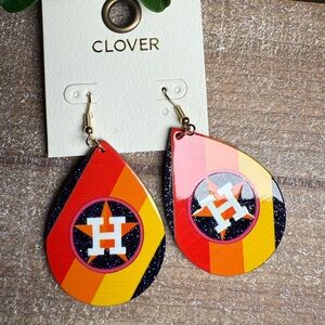 Houston Astros Multicolor Teardrop Earrings